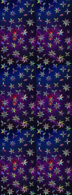 Tekstil için suluboya eskiz deseni. El çizimi çiçek çizimi deseni (fayans). Şirin çiçekli, desenli, mavi ve gri renkli çizim deseni.