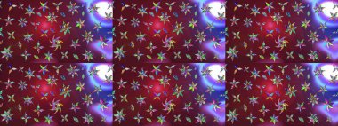 Klasik çiçek tasarımı elementleri. Raster illüstrasyonu. Mor ve kırmızı kıvırcık çiçekler mor ve kırmızı renklerde.