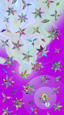 Tekrar eden çiçek arkaplanı, zarif nötr ve menekşe çiçekli duvar kağıdı. Tarafsız ve mor renkler üzerine çiçek desenli çizim, el yapımı papatyalar, papatyalar..