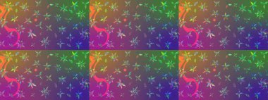 Vadinin çiçekleri mor ve yeşil renklerde. Raster çiçek desenleri çiziyor..