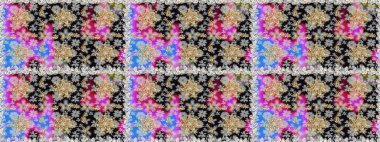 Doğu tarzı element. Davetiyeler, kartlar, web sayfası için Raster illüstrasyon. Altın desenli çiçek dekoru. Çizgi sanatı tasarım şablonu için kusursuz sınır. Gri ve nötr renkler üzerine altın element.