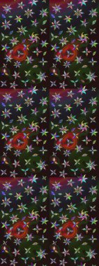 Suluboya çiçekli çiçek deseni. Renkli tekstil tarzında. Raster illüstrasyonu.