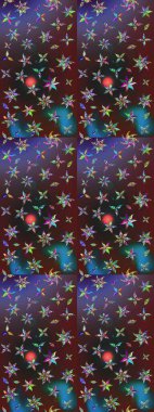 Raster illüstrasyonu. Renkli çiçekler. Çizim çiçek deseni duvar kağıdı için kullanılabilir.