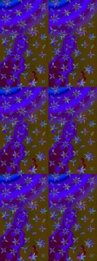 Raster çiçek desenli çiçek deseni, yapraklar, dekoratif elementler, sıçrama, lekeler, el çizimi kontur çizgileri ve Doodle çizim stili, grafik raster çizim çizimi.