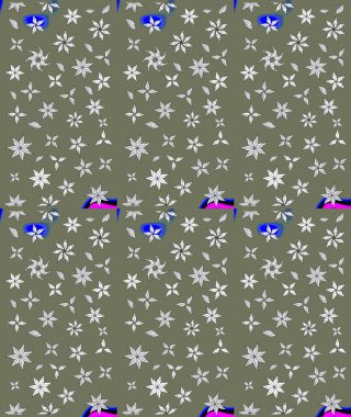 Robot resim. Küçük çiçekteki sevimli çiçek deseni. Raster illüstrasyonu.