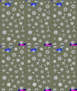 Robot resim. Küçük çiçekteki sevimli çiçek deseni. Raster illüstrasyonu.