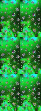 Raster çiçek desenli çiçek deseni, yapraklar, dekoratif elementler, sıçrama, lekeler, el çizimi kontur çizgileri ve Doodle çizim stili, grafik raster çizim çizimi.