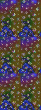 Raster deseni. Küçük çiçekte güzel bir çiçek deseni var. Çiçekli çiçek deseni, suluboya..