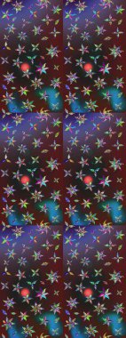 Raster illüstrasyonu. Renkli çiçekler. Çizim çiçek deseni duvar kağıdı için kullanılabilir.