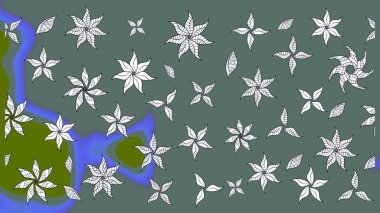 Of doodle elements. Hand drawn Raster illustration. Sketch flower pattern can be used for wallpaper, website background, wrapping paper, invitation, flyer, banner or website.