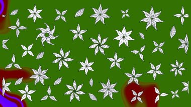 Raster suluboya çiçek deseni, narin çiçekler, yeşil ve nötr çiçekler, tebrik kartı şablonu. Güzel kumaş deseni.