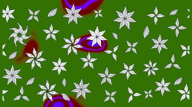 Tekrar eden çiçek arkaplanı, zarif yeşil ve nötr çiçek duvar kağıdı. Yeşil ve nötr renkler üzerine çiçek desenli çizimler, el yapımı papatyalar, papatyalar..