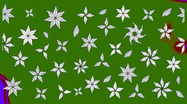 Yeşil ve nötr renklerde çiçekler. Düz Çiçek Elementleri Tasarımı. Renkli Yaz Temalı eskiz kalıbı. Çiçekli retro deseni çiz.