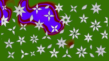 Renkli Bahar Teması eskiz kalıbı. Düz Çiçek Elementleri Tasarımı. Parlak arkaplan eskiz desenli çiçekli fantezi tasarımı.