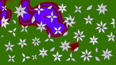 Renkli Bahar Teması eskiz kalıbı. Düz Çiçek Elementleri Tasarımı. Raster..