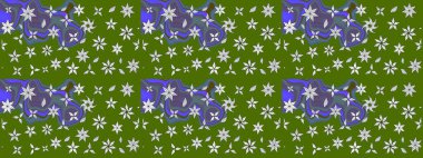 Vadinin yeşil renkli çiçekleri. Raster çiçek desenleri çiziyor..