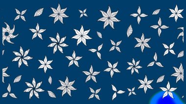 Mavi renkli çiçekler. Düz Çiçek Elementleri Tasarımı. Sevimli çiçek raster deseni. Renkli Yaz Teması çizim şablonu.