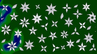 Çiçeksel elementlerle süslenmiş zarif raster dokusu. Parlak çiçekli yeşil renkler üzerine soyut çizim deseni. Küçük çiçekte şirin bir çiçek deseni var..