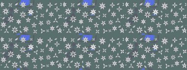 Tarafsız çiçekli bahar çiçekleri. Moda baskıları için zarif bir şablon. Motley illüstrasyonu. Küçük renkli çiçekler. Küçük çiçekte şirin desenler.