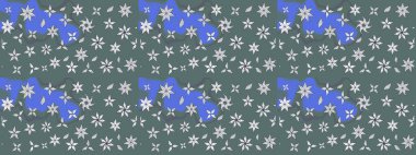 Tarafsız renklerde çok renkli, zarif küçük çiçekler ve komik böcekler, raster deseni, illüstrasyon.