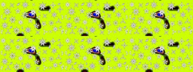 Çizgi çizimi kalıbı. Raster Moda kumaş deseni. Şirin çiçekler..