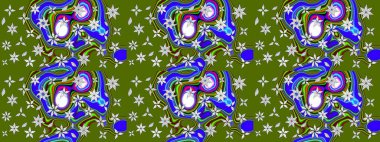 Taslak dekoratif arka plan, çiçek mandala. Raster illüstrasyonu. Çiçek. Yeşil renklerde.