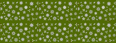 Klasik çiçek tasarımı elementleri. Yeşil kıvırcık çiçekler yeşil renkte şekillenir. Raster illüstrasyonu.