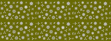 Raster deseni. Raster illüstrasyonu. Patlayan çiçekler soyut olarak yerleştirilmiş. Yumuşak, bahar çiçekleri kahverengi renklerde.