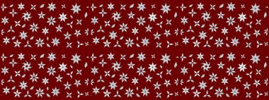 Kırmızı renkte etnik çiçeklerle süslenmiş zarif bir eskiz şekli. Raster Çiçek İllüstrasyon Şirin Tekstil.