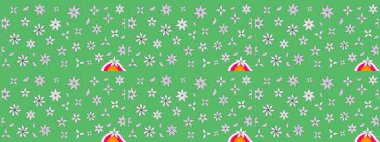 Düz Çiçek Elementleri Tasarımı. Renkli Yaz Temalı eskiz kalıbı. Güzel kumaş deseni. Raster illüstrasyonunda çiçek deseni çizimi.