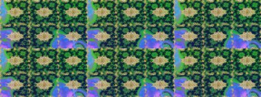 Kraliyet lüksü, altın barok kumaş rengi eskiz. Raster eskiz deseni altın antika çiçekli ortaçağ dekoratifi, yapraklar ve mavi renkli altın desenli süslemeler..