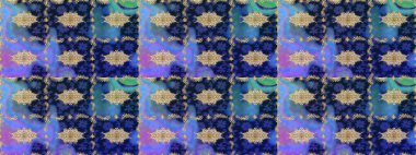 Barok tarzında eskiz oryantal süsü. Raster geleneksel altın çizim deseni mavi renkte.
