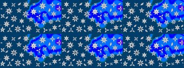 Soyut etnik raster çizim kalıbı. Kabile sanatı boho baskısı, klasik çiçek arkaplanı. Arkaplan dokusu, duvar kağıdı, mavi renkli çiçek teması.