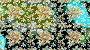 Raster illüstrasyonu. Kusursuz soyut bir arkaplan. Oriental raster klasik nötr ve altın desenli.