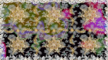 Barok tarzında kusursuz bir doğulu süsü. Raster geleneksel altın pürüzsüz desen gri renklerde.