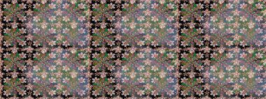 Kusursuz süs izi. Raster Henna tarzı. Sınır Kızılderili çiçekli paisley patten. Etnik Mandala havlusu. Tebrik kartı arkaplanı, boyama kitabı, arkaplan, tekstil için kullanılabilir.