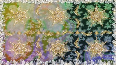 Lüks, kraliyet ve Viktorya dönemi konsepti. Süslü raster dekorasyonu. Klasik barok çiçekli, nötr yerine altın desenli. Tarafsız renklerde altın element.