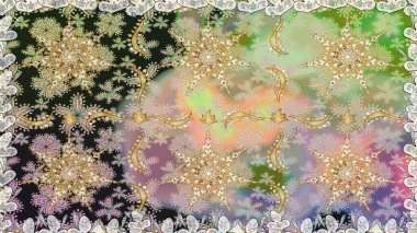 Tarafsız renklerde ve altın elementlerle geleneksel klasik altın raster deseni. Barok tarzında kusursuz bir doğulu süsü..