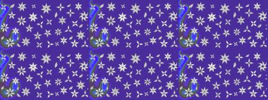 Raster illüstrasyonu. Yazdırmayı tekrarla. Sonsuz. Gri, soyut suluboya kelebekli yumuşak bir deniz mavisi deseni..