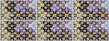 Soyut etnik raster kusursuz desen. Vadinin gri renkli çiçekleri. Çiçekler..