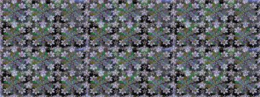 Arkaplan dokusu, duvar kağıdı, çiçek temalı gri renkler. Soyut etnik raster kusursuz desen. Kabile sanatı boho baskısı, klasik çiçek arkaplanı.