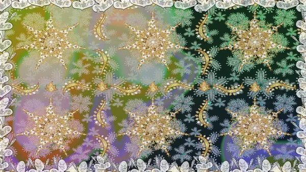 Lüks, kraliyet ve Viktorya dönemi konsepti. Süslü raster dekorasyonu. Klasik barok çiçekli, nötr yerine altın desenli. Tarafsız renklerde altın element.