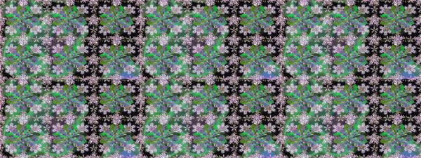 Küçük renkli çiçekler. Yeşil çiçekli bahar çiçekleri. Küçük çiçekte güzel bir desen. Moda baskıları için zarif bir şablon. Motley illüstrasyonu.