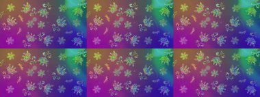 Raster kusursuz. Güzel kumaş deseni. Çiçek deseni. Renkli Bahar Temalı Kusursuz Arkaplan. Düz Çiçek Elementleri Tasarımı.