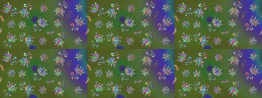 Çizim. Yeşil renkli çiçekler. Çizim çiçek deseni duvar kağıdı için kullanılabilir.