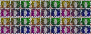 Yeşil renklerde. Raster illüstrasyonu. Güzel kumaş deseni. Raster illüstrasyonunda kusursuz çiçek deseni.