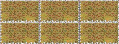 Davetiye, kart ve parmak izi için basit şirin bir model. Kelebeklerle dolu renklendirilmiş, pürüzsüz bir desen. Sarı ve kahverengi arka planda renkli kelebek.