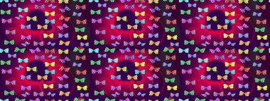 Mor. Kelebekli çizim şekli. Kumaş, kağıt, ambalaj kağıdı ve duvar kağıdı tasarımı için sevimli bir arkaplan.