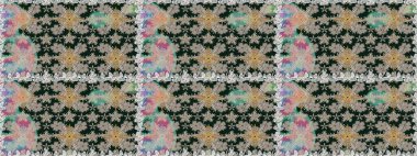 Suluboya, elle çizilmiş. Kusursuz bir arka plan modeli. Gri üzerine çiçekler. Raster stoku.