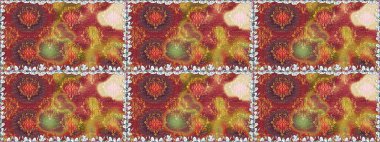 Çiçekli el, pürüzsüz desen çizmiş. Modern gelişim kahverengi raster arka plan duvar kâğıdı illüstrasyon klasik çizgili iz sürme desenli çiçekler, çiçekli süsler.